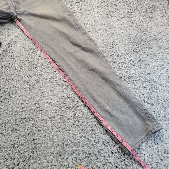 Vintage Levis 501 Jeans Men 33x34 Gray Button Fly Distressed Made In USA 90s - Picture 9 of 11